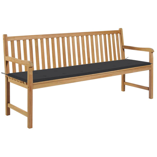 Zahradní lavice s antracitovou poduškou 175 cm masivní teak