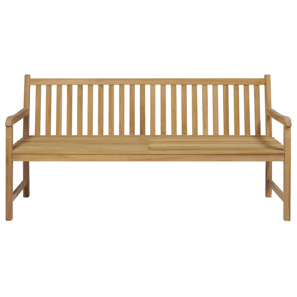 Zahradní lavice s modrou poduškou 175 cm masivní teak