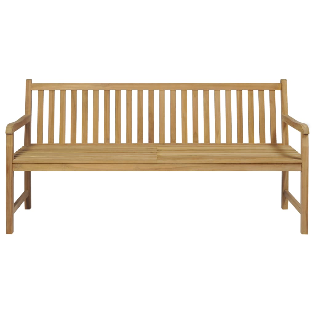 Zahradní lavice s červenou poduškou 175 cm masivní teak