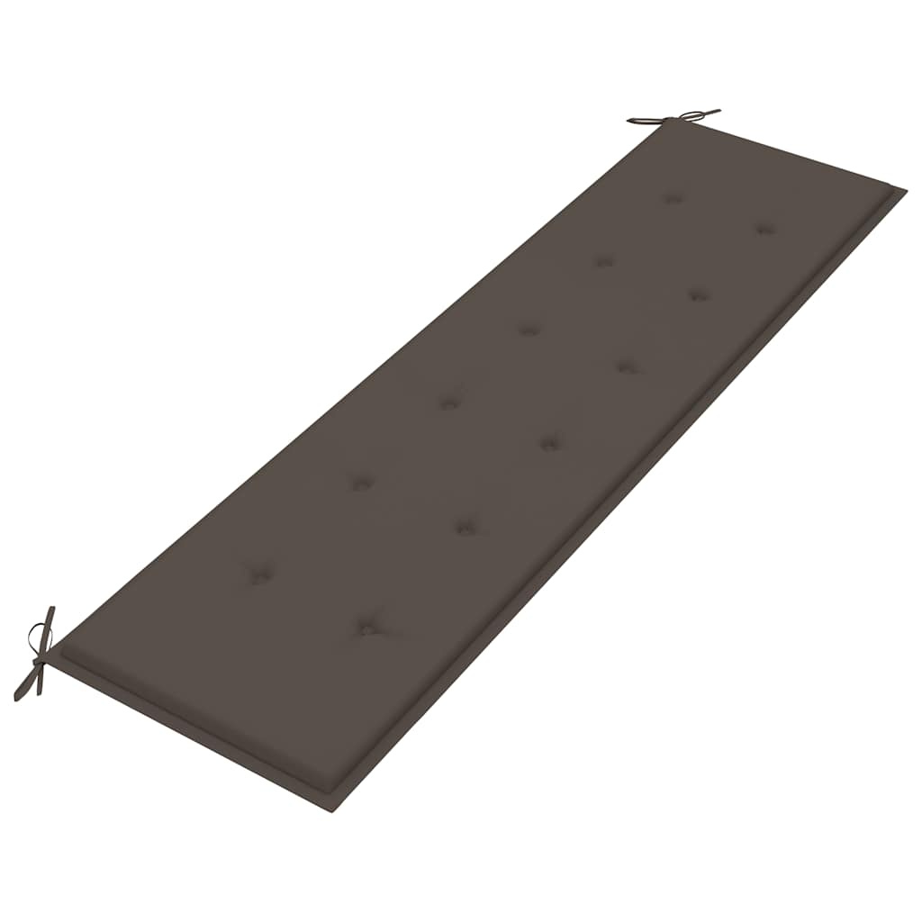 Zahradní lavice s taupe poduškou 175 cm masivní teak
