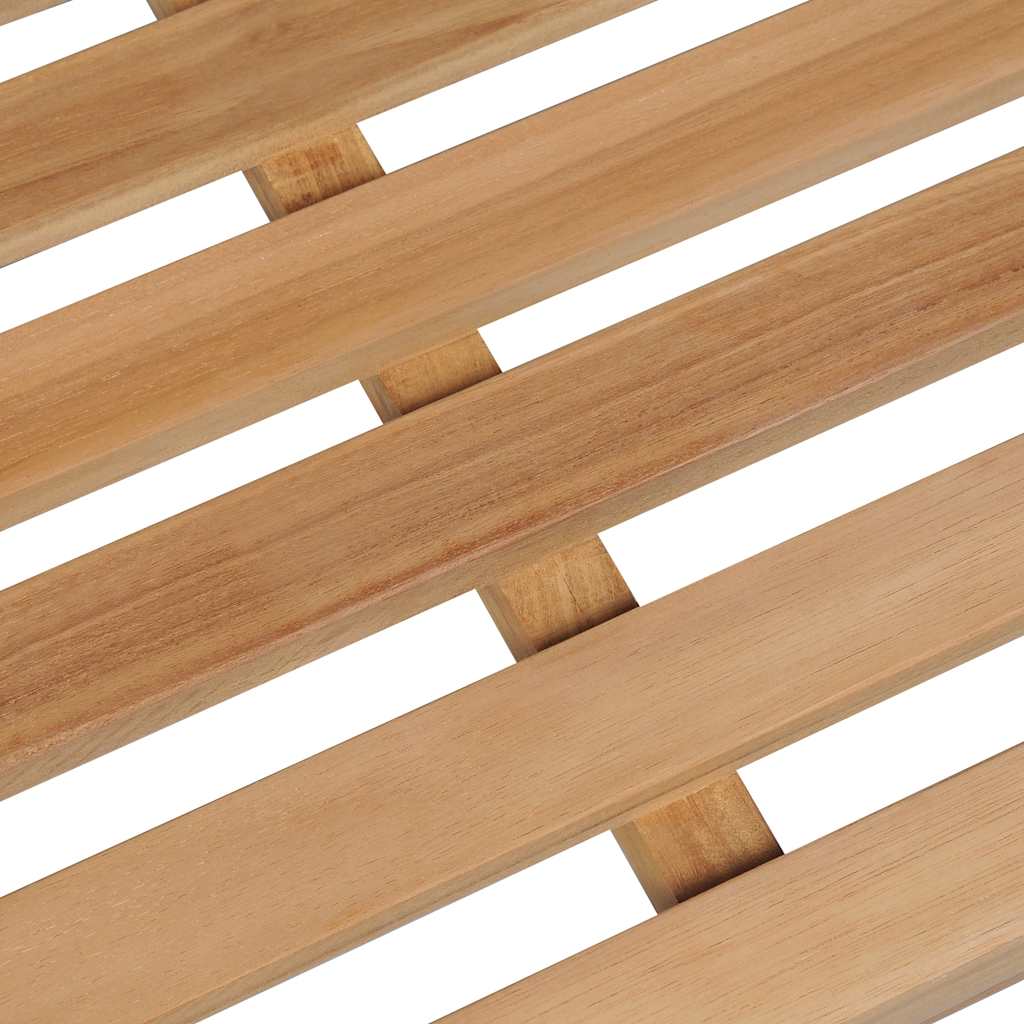 Zahradní lavice šedá károvaná poduška 175 cm masivní teak