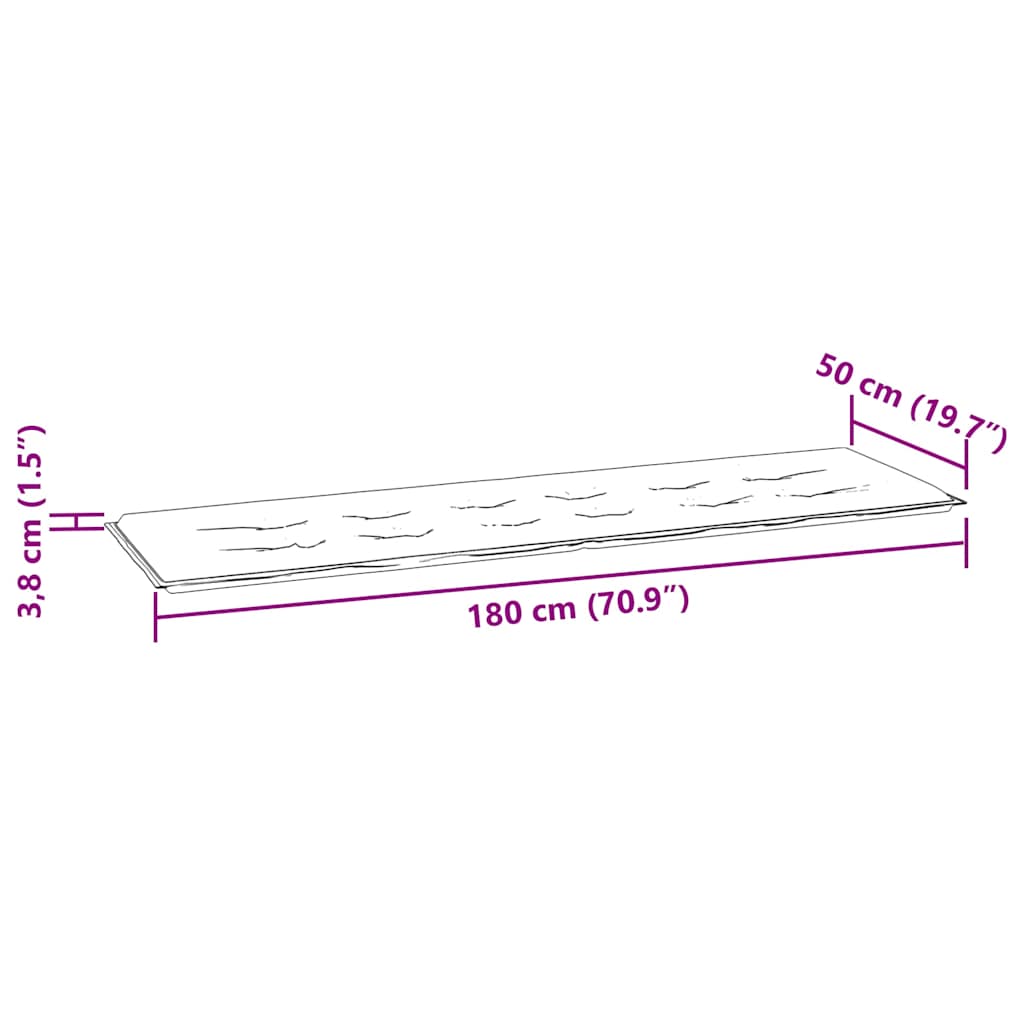 Zahradní lavice šedá károvaná poduška 175 cm masivní teak