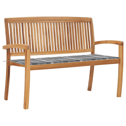 Stohovatelná zahradní lavice s poduškou 128,5 cm masivní teak
