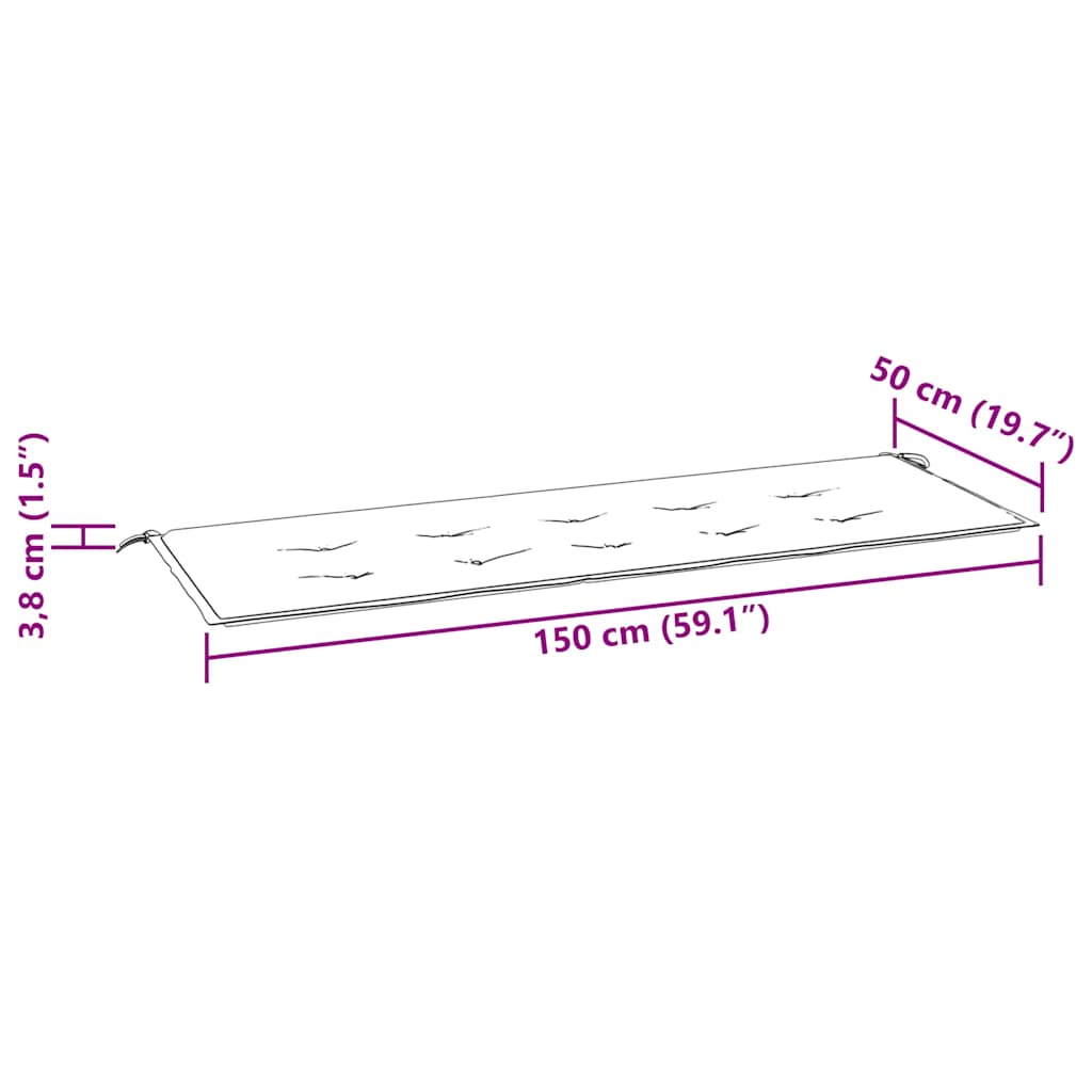 Stohovatelná zahradní lavice s poduškou 159 cm masivní teak