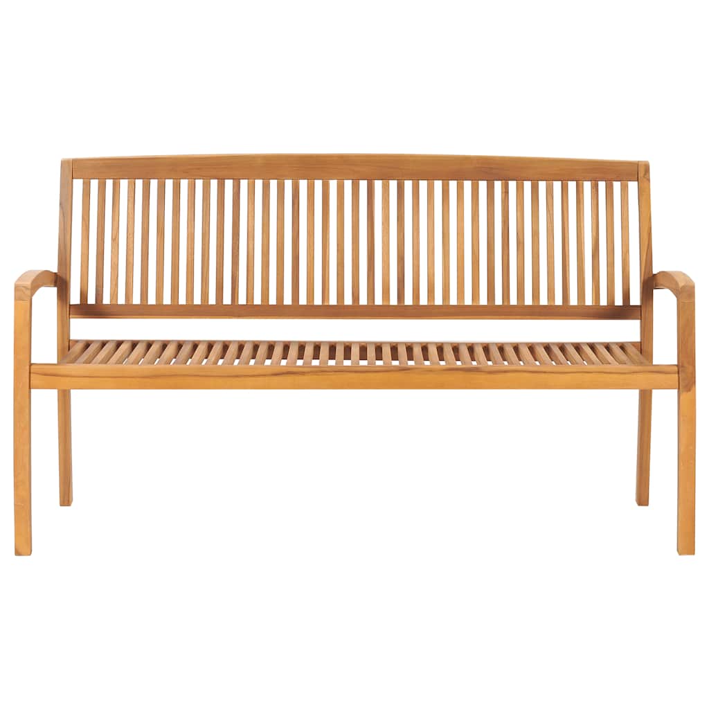 Stohovatelná zahradní lavice s poduškou 159 cm masivní teak