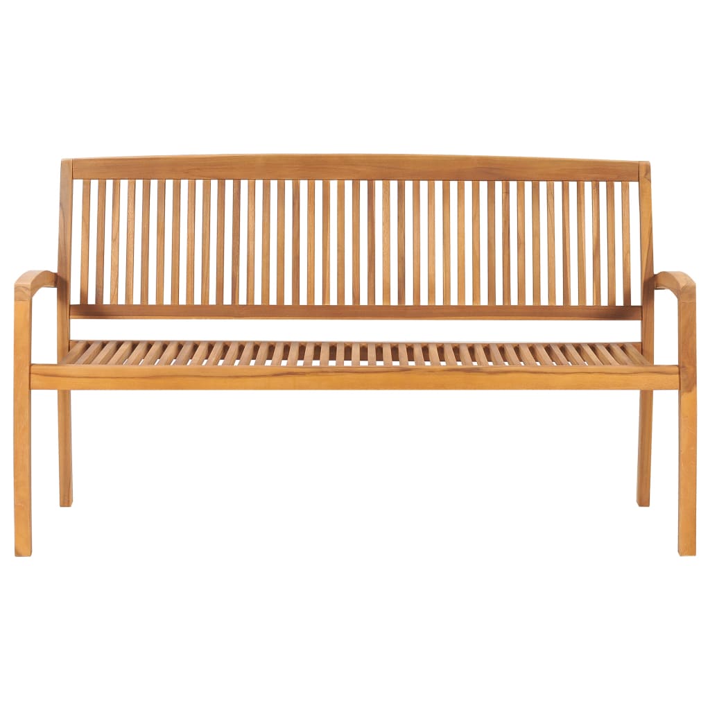 Stohovatelná zahradní lavice s poduškou 159 cm masivní teak