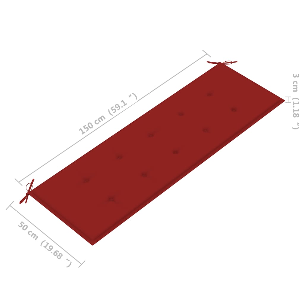 Stohovatelná zahradní lavice s poduškou 159 cm masivní teak