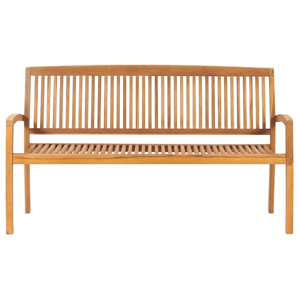 Stohovatelná zahradní lavice s poduškou 159 cm masivní teak