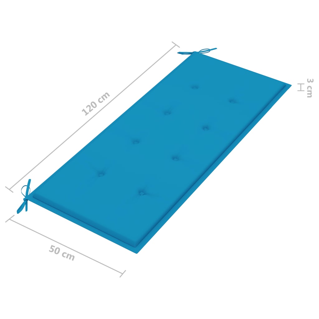 Skládací zahradní lavice s poduškou 118 cm bambus