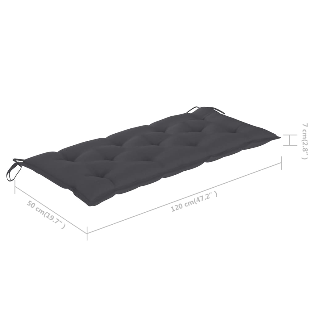 Skládací zahradní lavice s poduškou 118 cm bambus