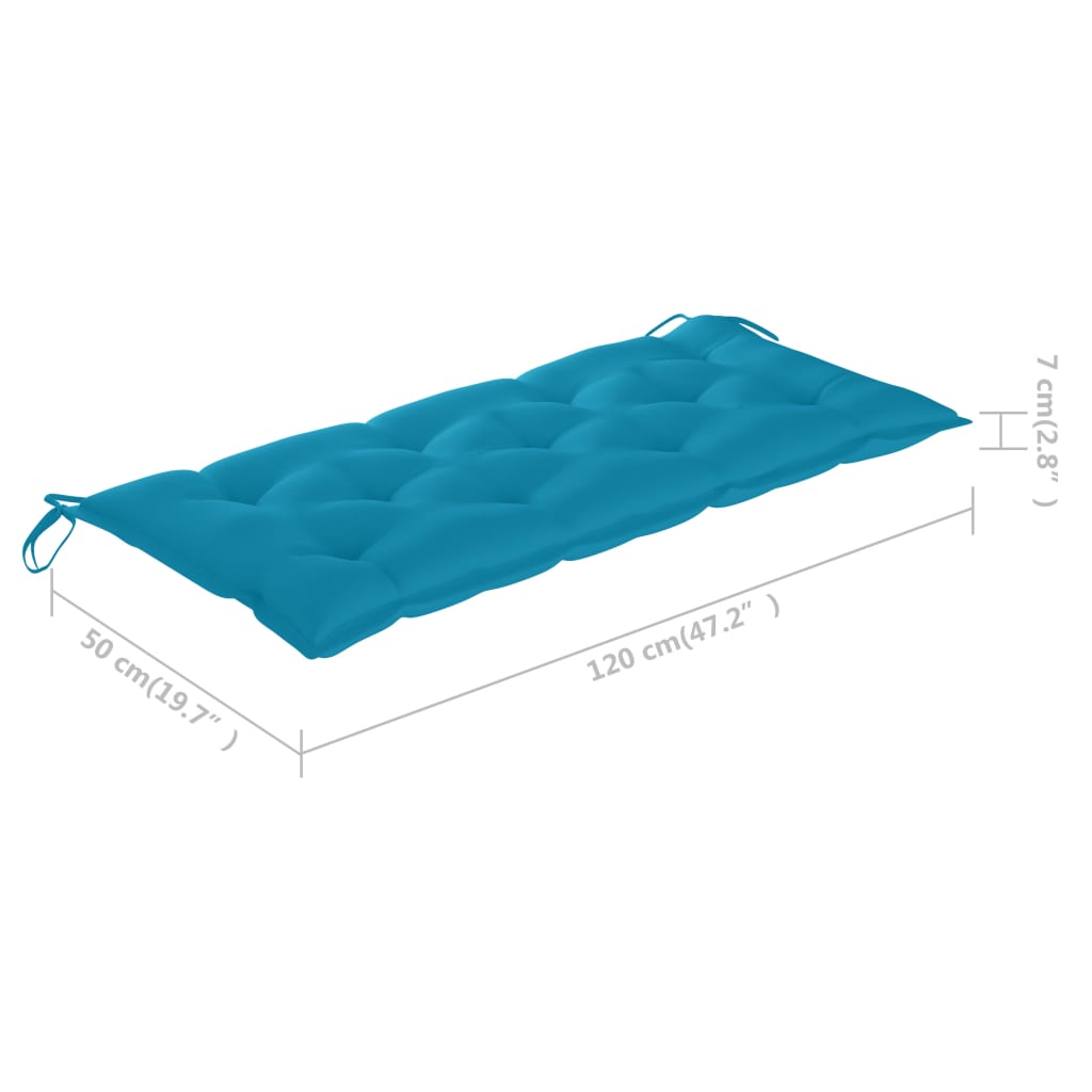 Skládací zahradní lavice s poduškou 118 cm bambus