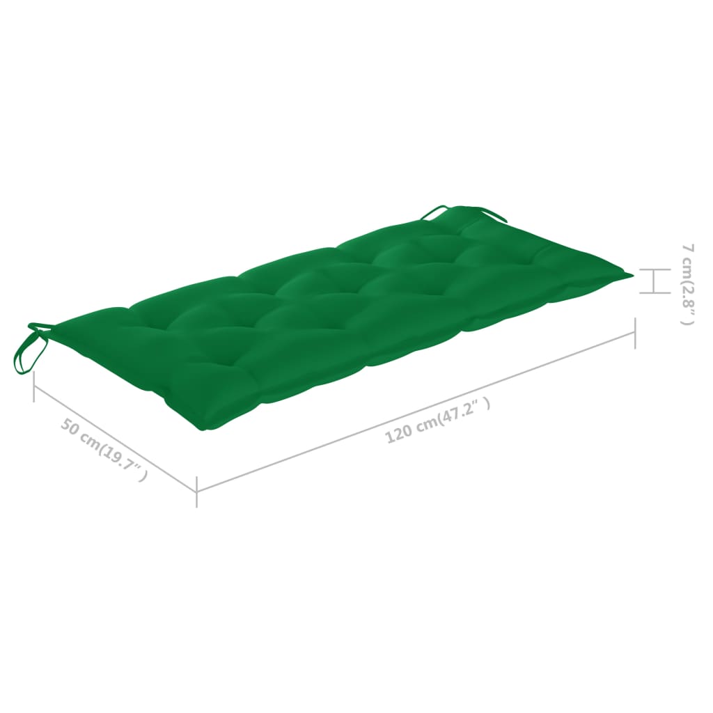 Skládací zahradní lavice s poduškou 118 cm bambus