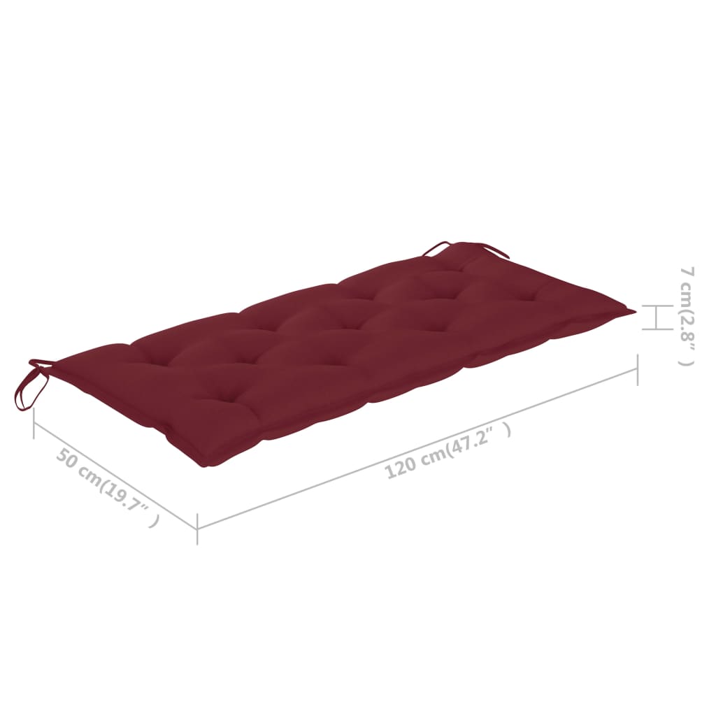 Skládací zahradní lavice s poduškou 118 cm bambus