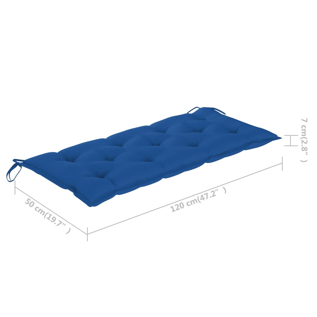 Skládací zahradní lavice s poduškou 118 cm bambus