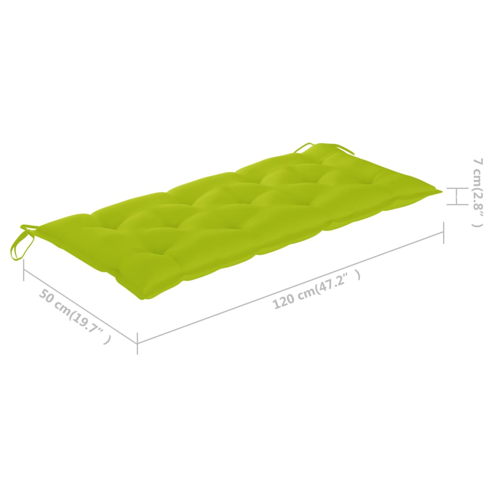 Skládací zahradní lavice s poduškou 118 cm bambus