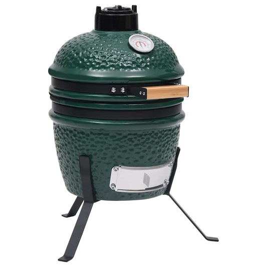 Zahradní gril a udírna 2 v 1 Kamado keramický 56 cm zelený