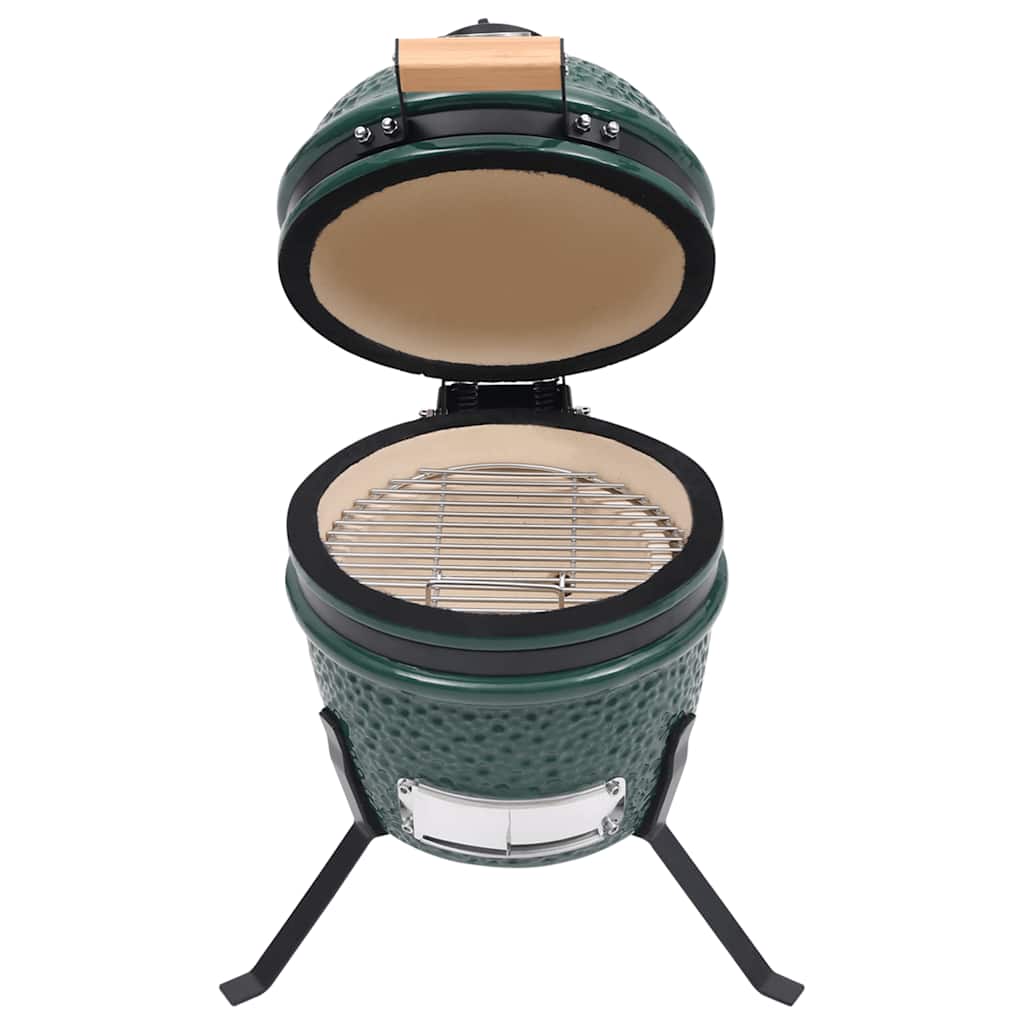Zahradní gril a udírna 2 v 1 Kamado keramický 56 cm zelený