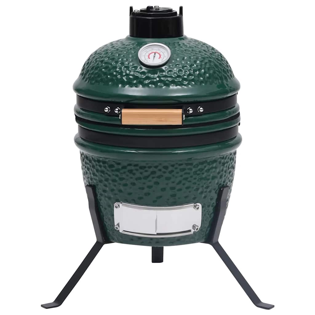 Zahradní gril a udírna 2 v 1 Kamado keramický 56 cm zelený