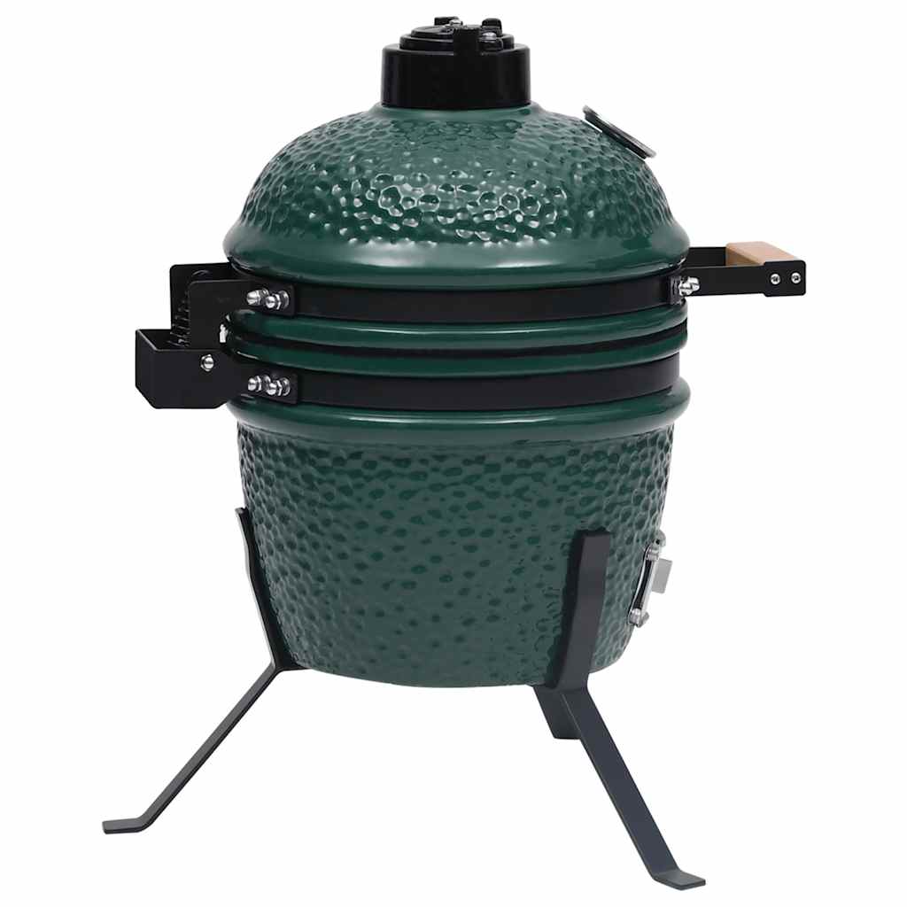 Zahradní gril a udírna 2 v 1 Kamado keramický 56 cm zelený