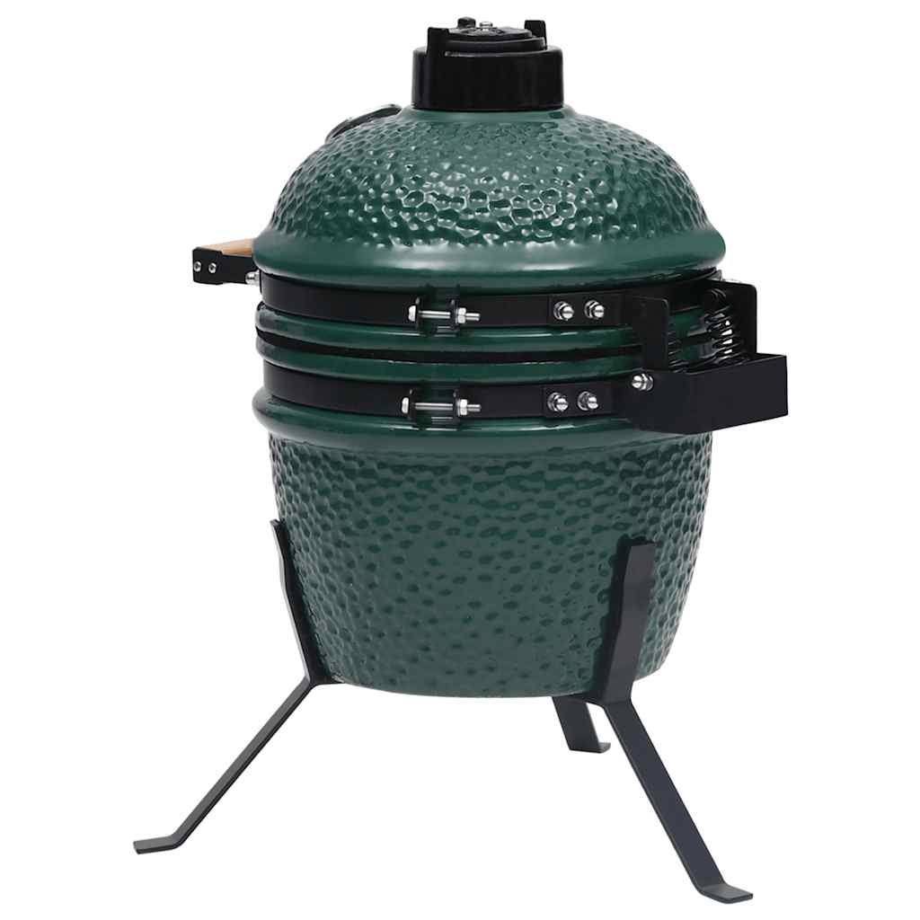 Zahradní gril a udírna 2 v 1 Kamado keramický 56 cm zelený