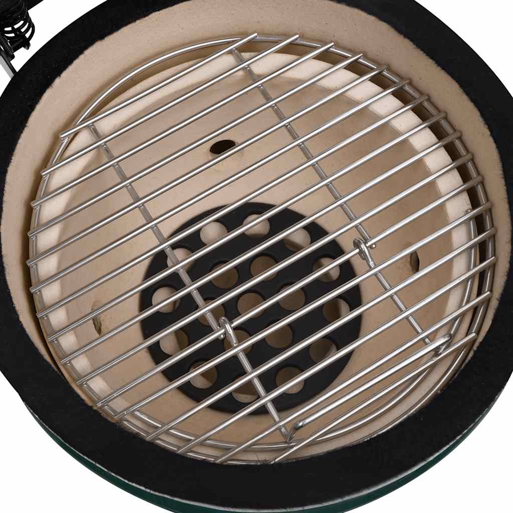Zahradní gril a udírna 2 v 1 Kamado keramický 56 cm zelený