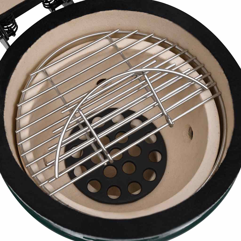 Zahradní gril a udírna 2 v 1 Kamado keramický 56 cm zelený