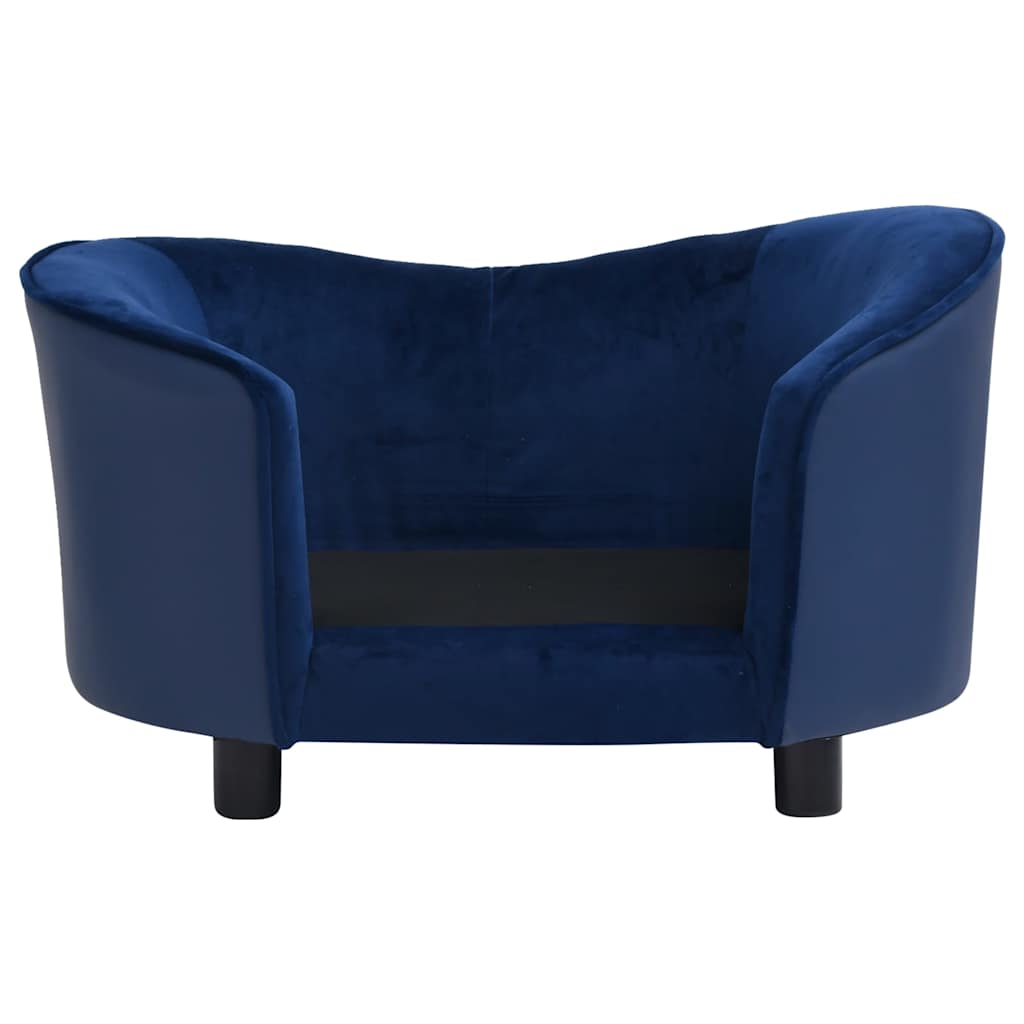 Pohovka pro psy modrá 69 x 49 x 40 cm plyš a umělá kůže