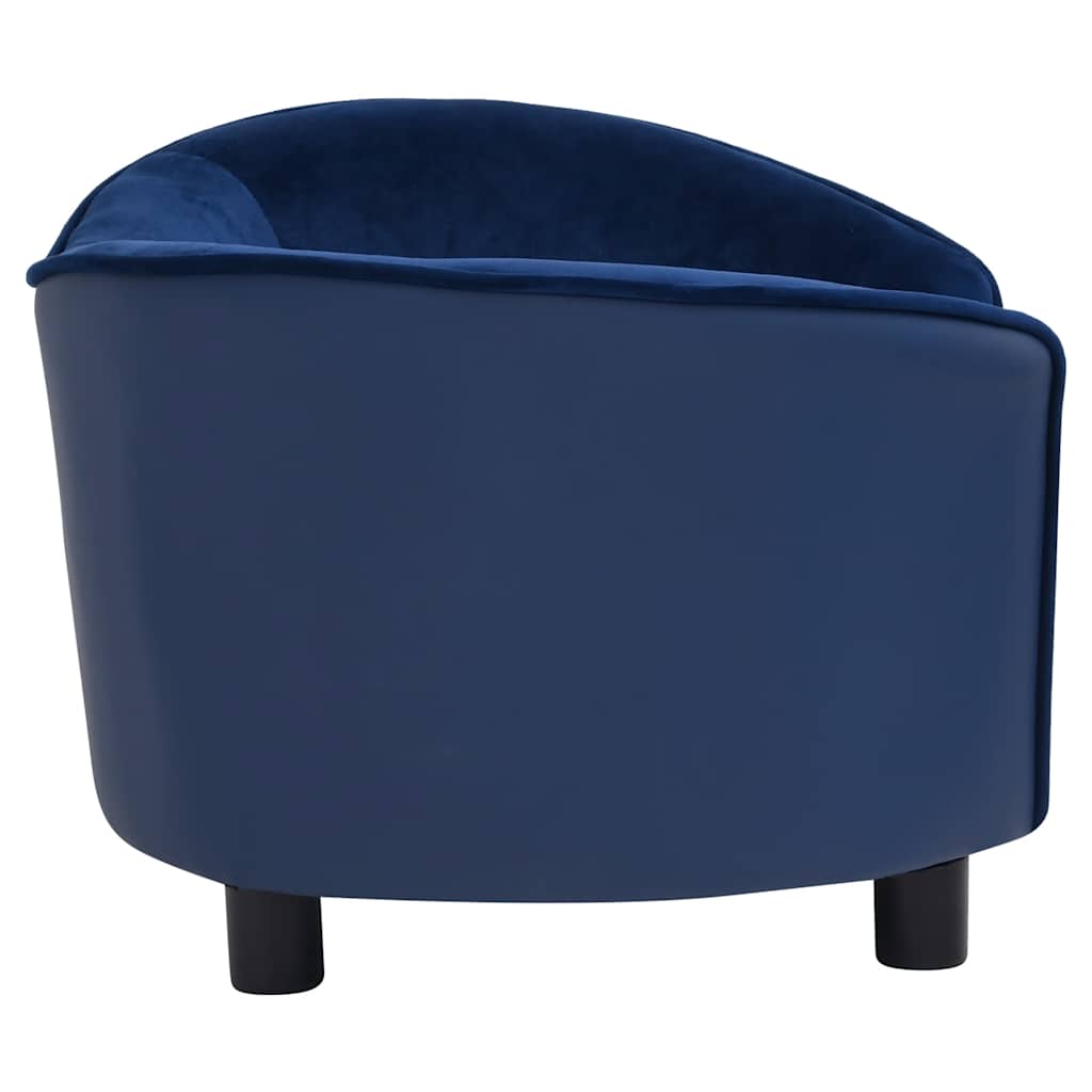 Pohovka pro psy modrá 69 x 49 x 40 cm plyš a umělá kůže