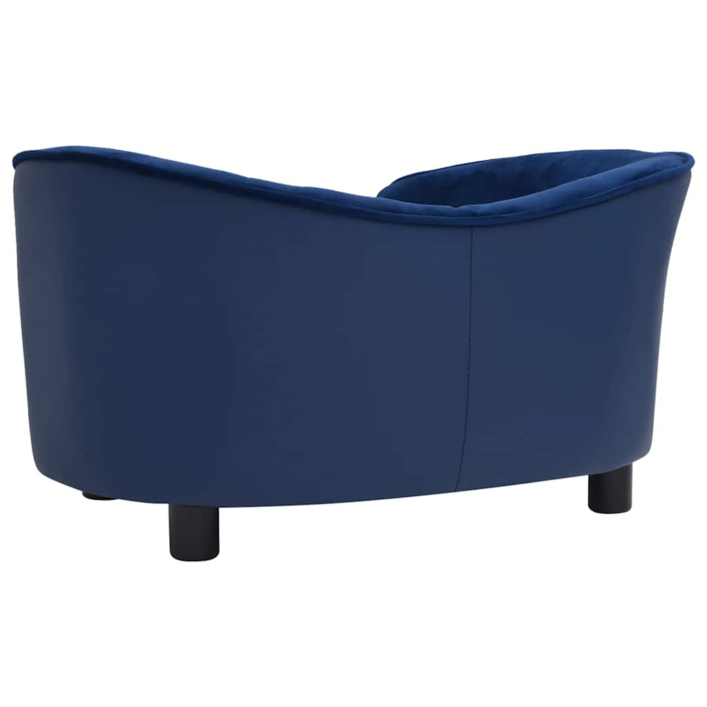 Pohovka pro psy modrá 69 x 49 x 40 cm plyš a umělá kůže