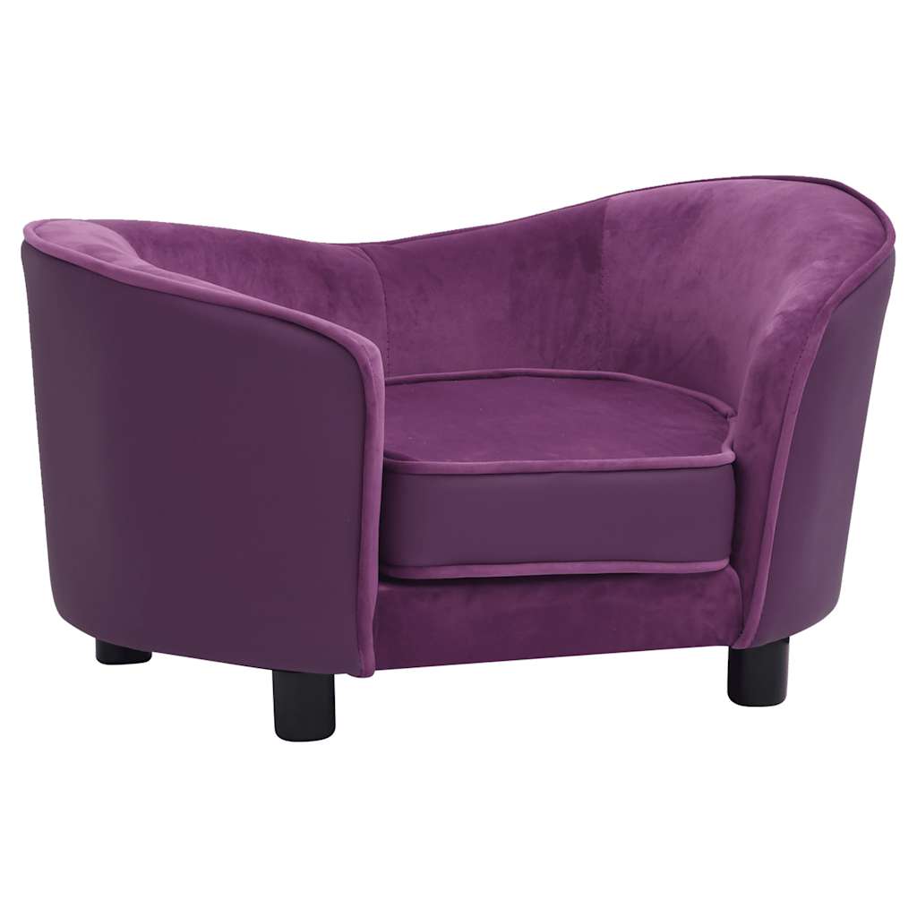 Pohovka pro psy vínová 69 x 49 x 40 cm plyš a umělá kůže