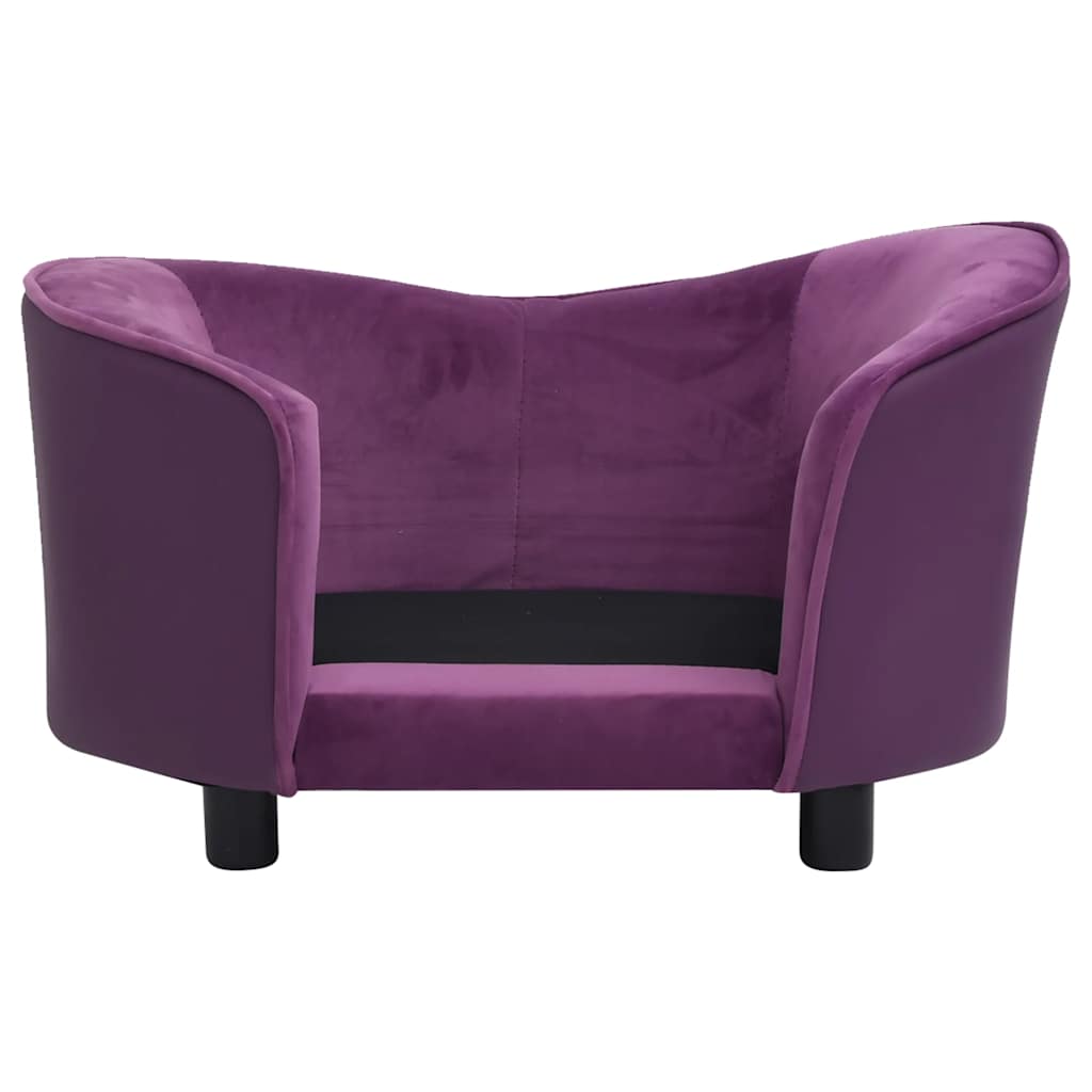 Pohovka pro psy vínová 69 x 49 x 40 cm plyš a umělá kůže