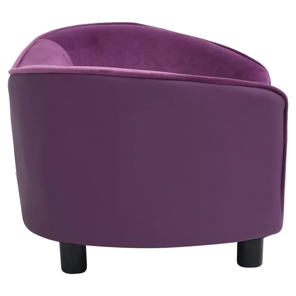 Pohovka pro psy vínová 69 x 49 x 40 cm plyš a umělá kůže