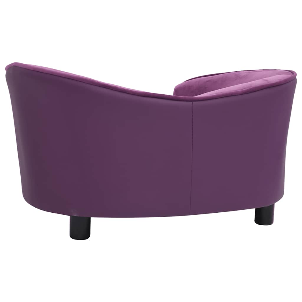 Pohovka pro psy vínová 69 x 49 x 40 cm plyš a umělá kůže