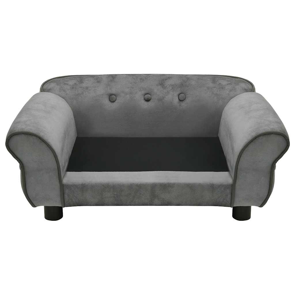 Pohovka pro psy tmavě šedá 72 x 45 x 30 cm plyš