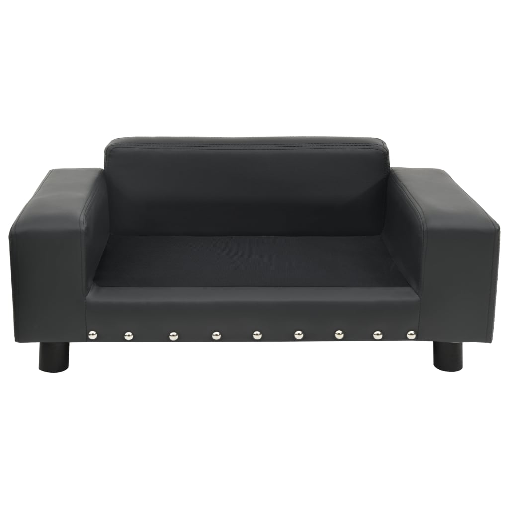 Pohovka pro psy tmavě šedá 81 x 43 x 31 cm plyš a umělá kůže