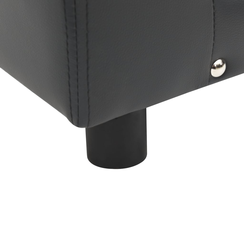 Pohovka pro psy tmavě šedá 81 x 43 x 31 cm plyš a umělá kůže