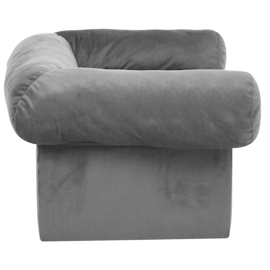 Pohovka pro psy se zásuvkou šedá 75 x 50 x 38 cm plyš