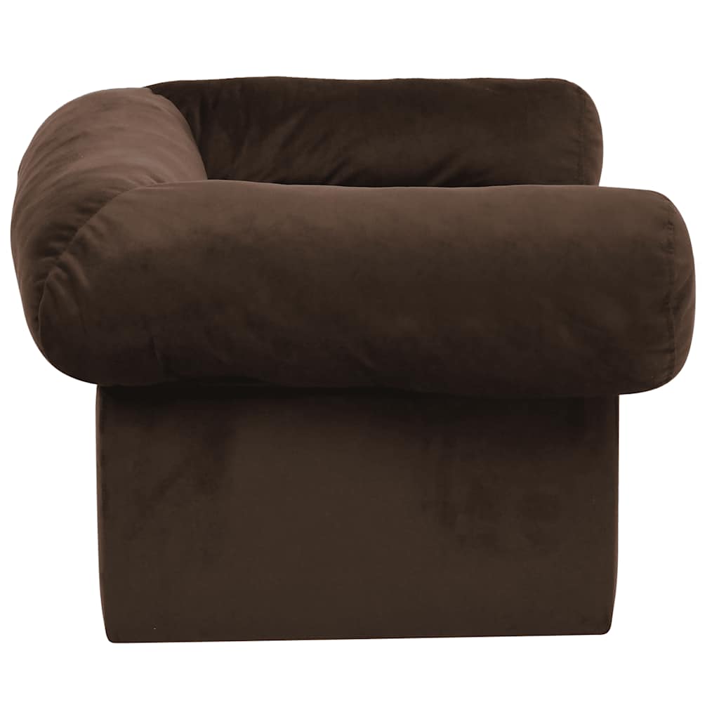Pohovka pro psy se zásuvkou hnědá 75 x 50 x 38 cm plyš