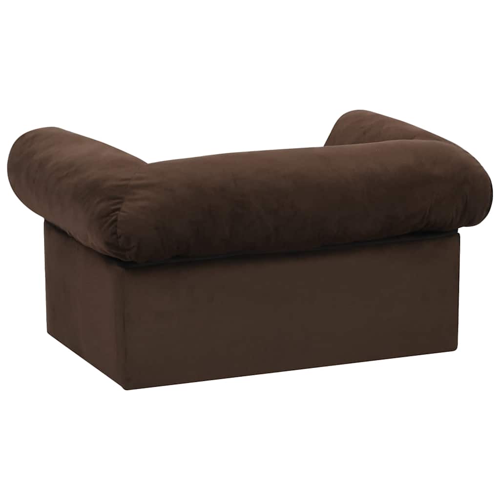 Pohovka pro psy se zásuvkou hnědá 75 x 50 x 38 cm plyš