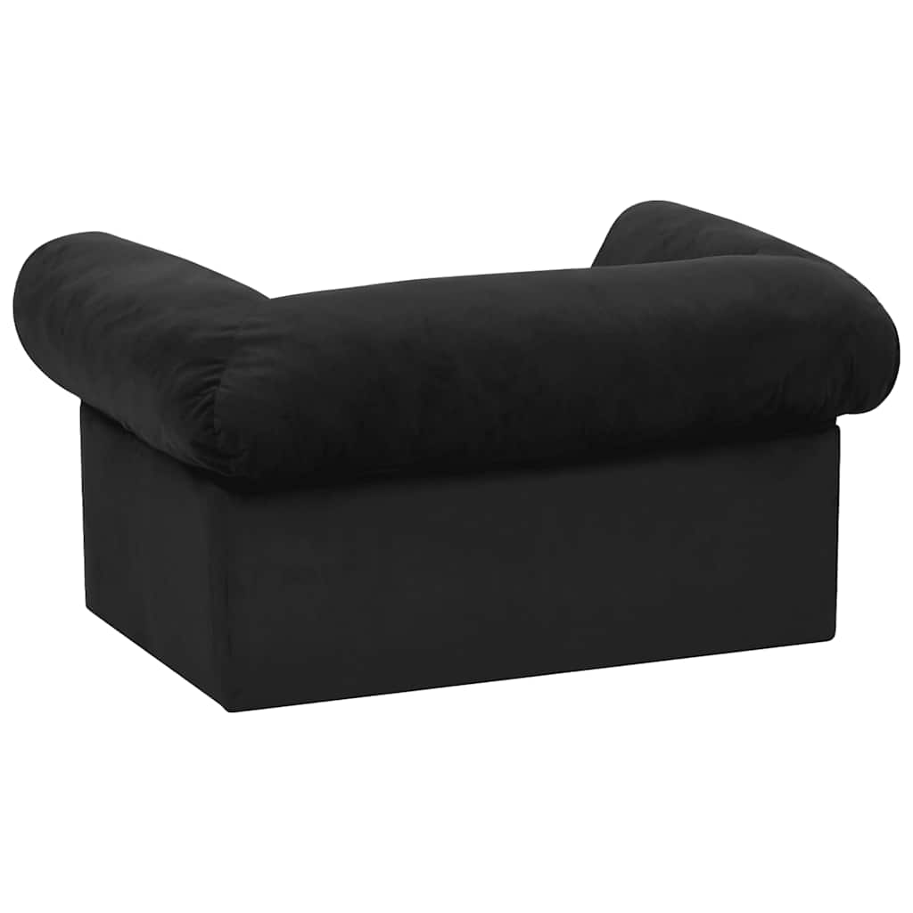 Pohovka pro psy se zásuvkou černá 75 x 50 x 38 cm plyš