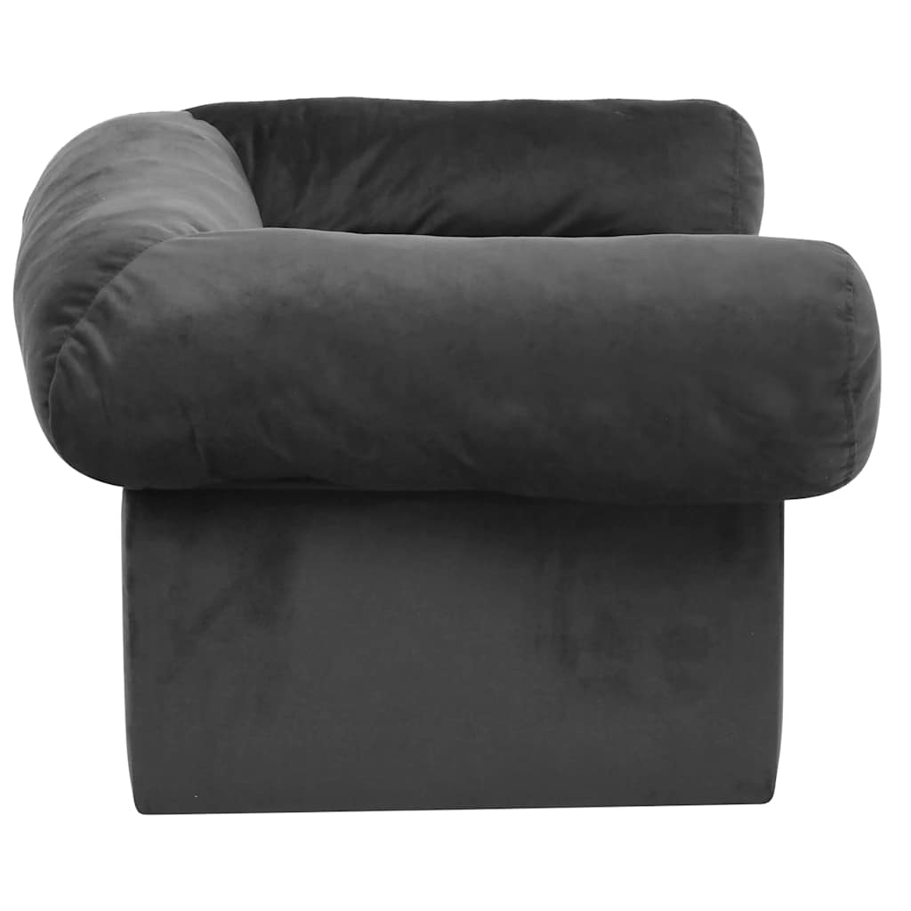 Pohovka pro psy se zásuvkou tmavě šedá 75 x 50 x 38 cm plyš