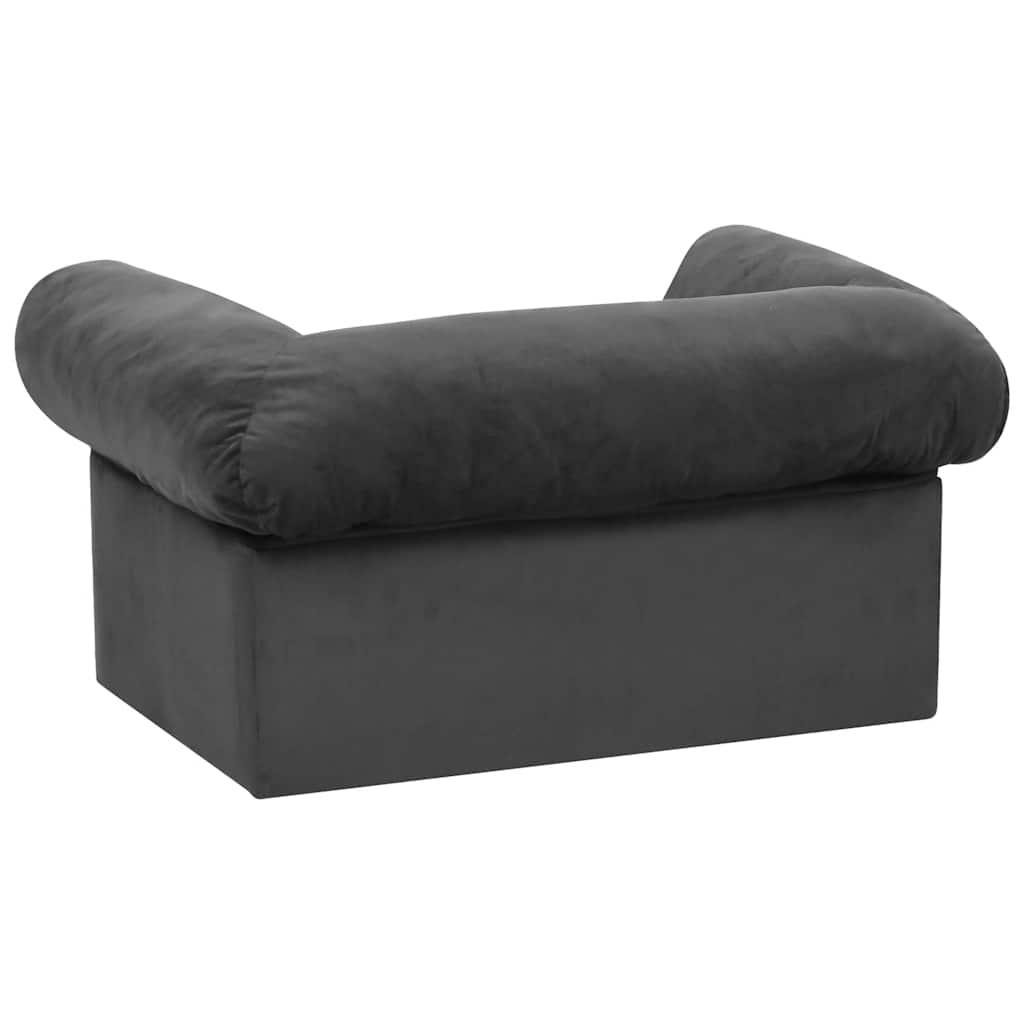 Pohovka pro psy se zásuvkou tmavě šedá 75 x 50 x 38 cm plyš