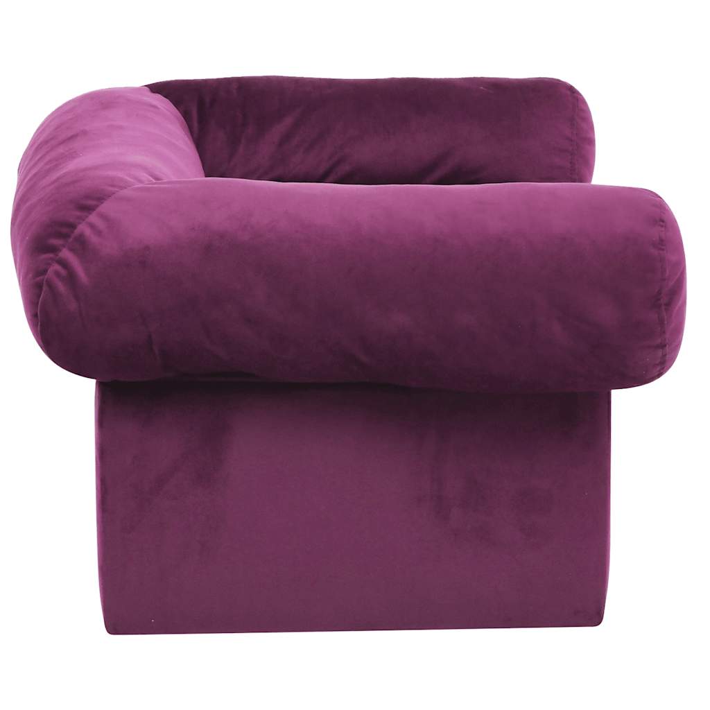 Pohovka pro psy se zásuvkou vínová 75 x 50 x 38 cm plyš