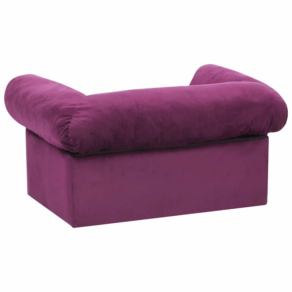 Pohovka pro psy se zásuvkou vínová 75 x 50 x 38 cm plyš