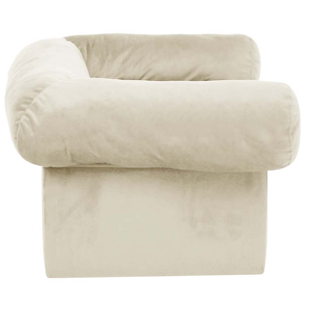 Pohovka pro psy se zásuvkou krémová 75 x 50 x 38 cm plyš