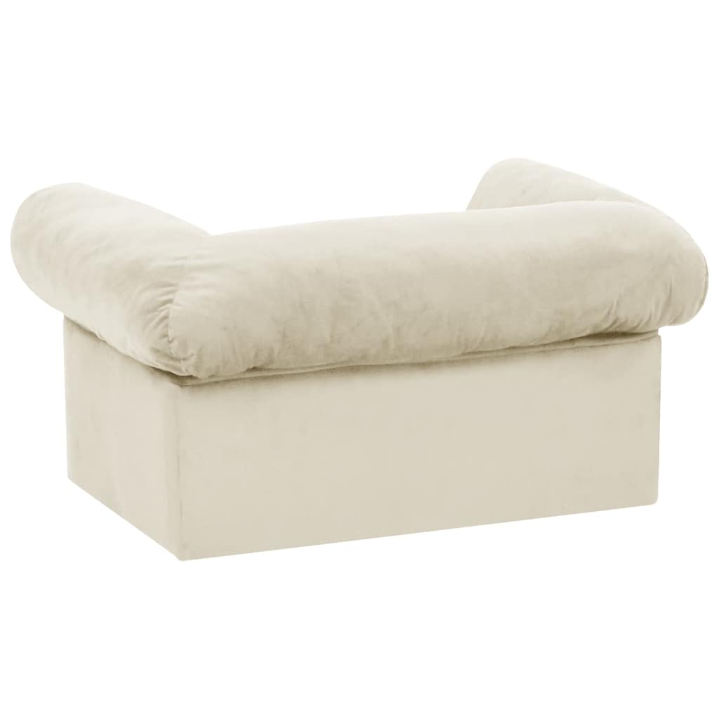 Pohovka pro psy se zásuvkou krémová 75 x 50 x 38 cm plyš