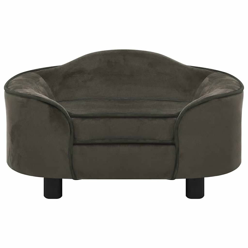 Pohovka pro psy tmavě šedá 67 x 47 x 36 cm plyš