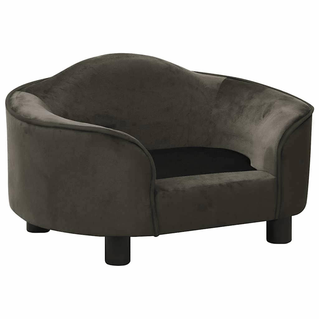 Pohovka pro psy tmavě šedá 67 x 47 x 36 cm plyš