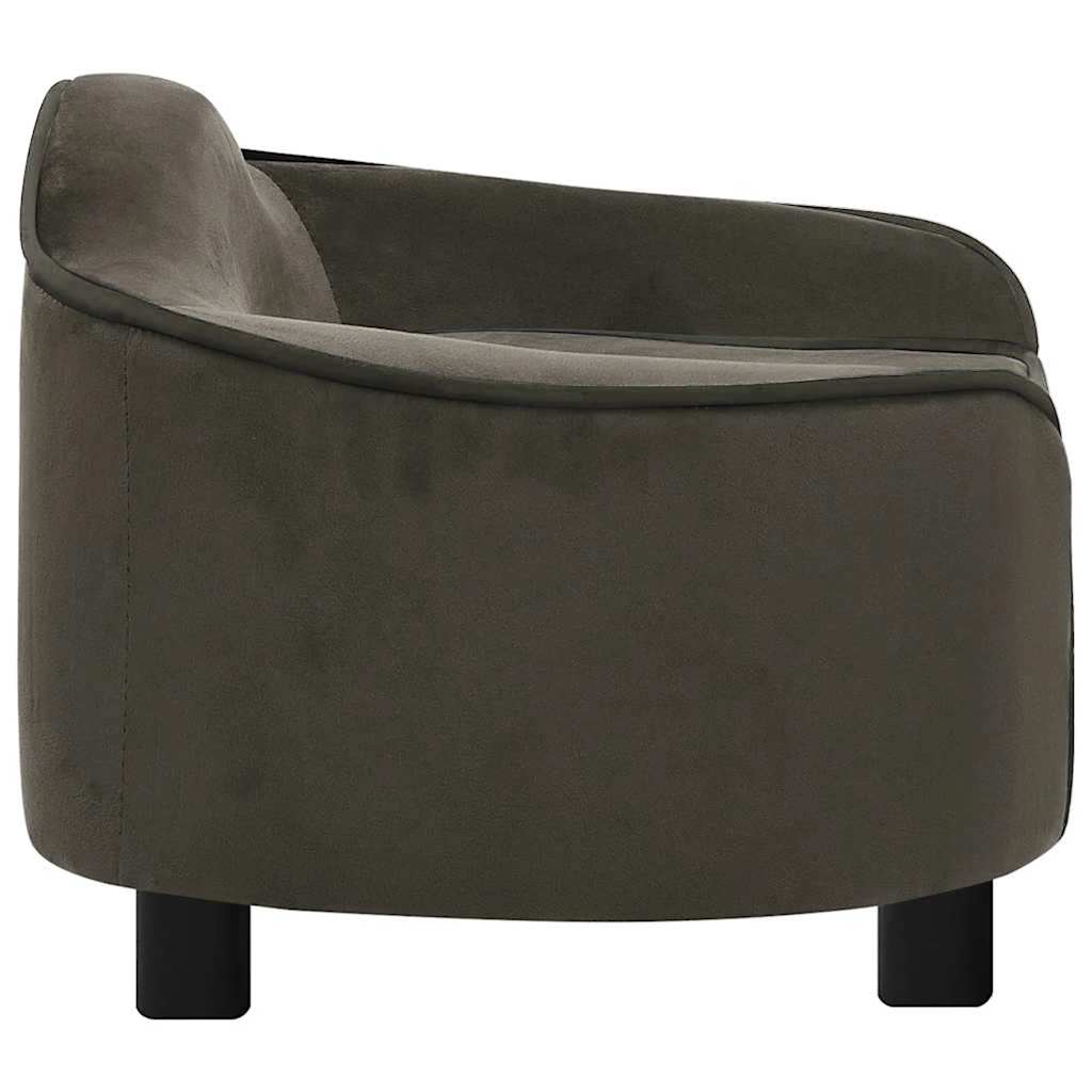 Pohovka pro psy tmavě šedá 67 x 47 x 36 cm plyš
