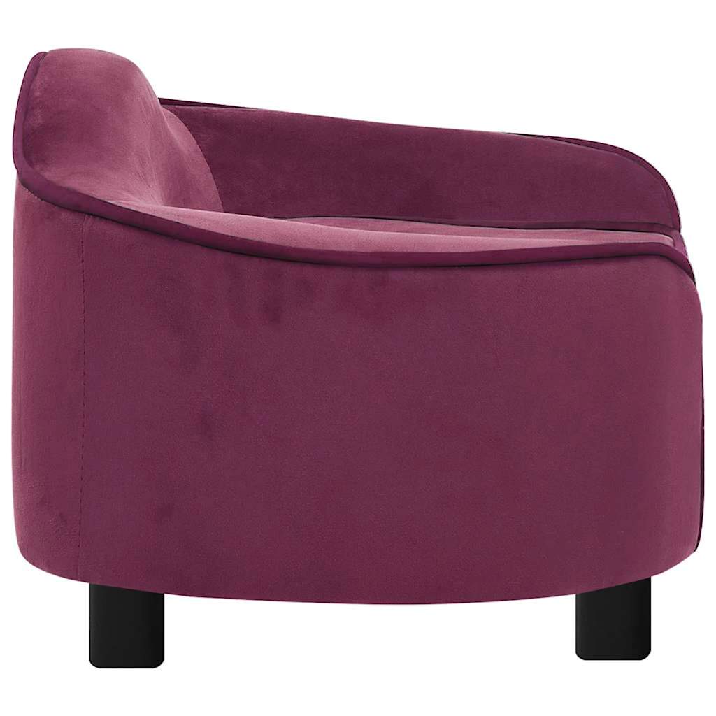 Pohovka pro psy vínová 67 x 47 x 36 cm plyš
